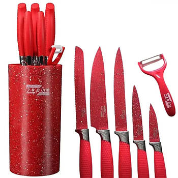 Набір кухонних ножів з підставкою 7 предметів, ZP 046 / Набір ножів на підставці / Кухонні ножі