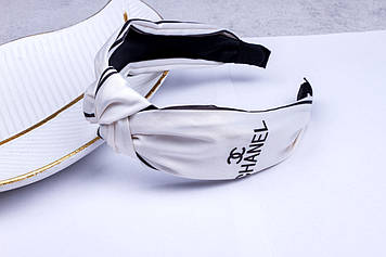 Білий обруч чалма вузлик для волосся