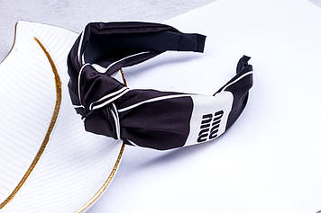 Чорний обруч чалма для волосся