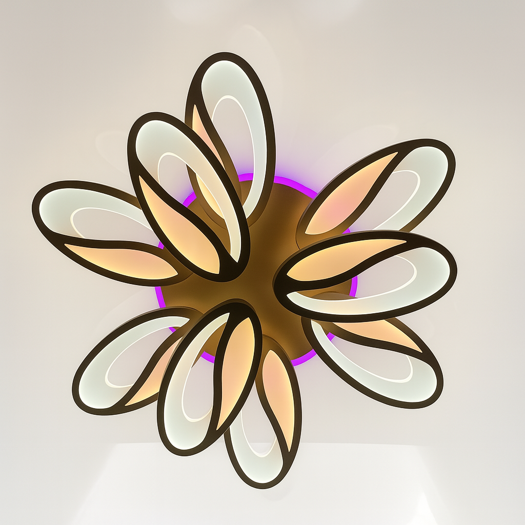 Сучасна люстра світлодіодна Linisoln 110W до 20 м² колір Коричневий 5565/6+3 CF 3color, фото 1