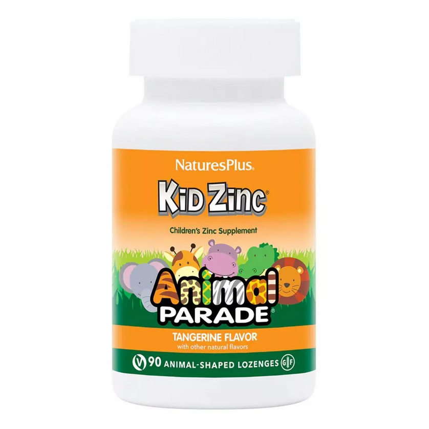 Цинк для дітей, Смак мандарина, Kid Zinc, Animal Parade, Natures Plus, 90 таблеток для розсмоктування