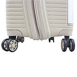 Валіза ручна поклажа S поліпропілен шампань 55х39х23+5/46л/3.2кг/Airtex, фото 9