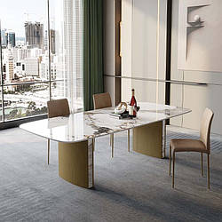 Прямокутний мармуровий обідній стіл. Модель RD-5486