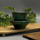 Керамічне сито (Чхалюй) для чаю з підставкою колотий лід Зелений, фото 2