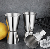 Стопка мірна Helios з нержавіючої сталі 25/50 мл 7418, фото 3