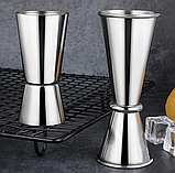 Стопка мірна Helios з нержавіючої сталі 25/50 мл 7418, фото 4