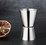 Стопка мірна Helios з нержавіючої сталі 25/50 мл 7418, фото 6