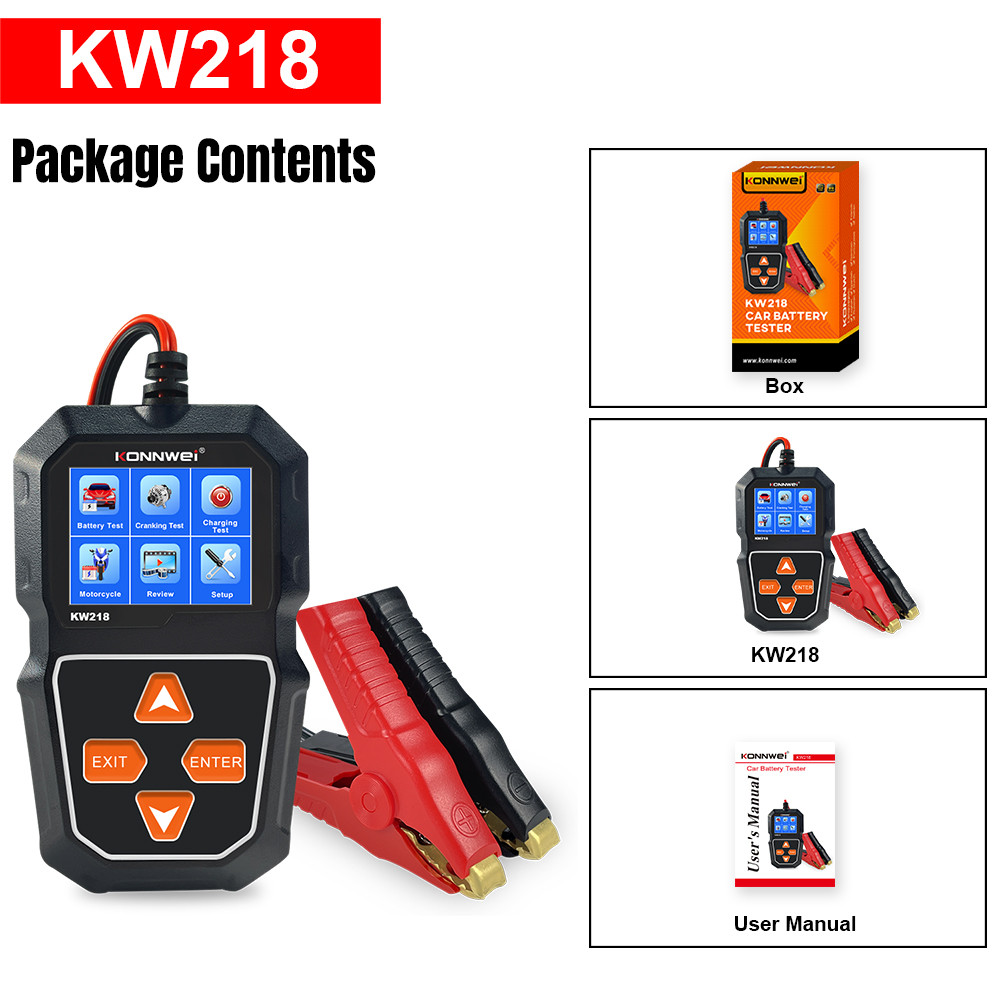 Тестер акумуляторних батарей Konnwei KW218 (6V, 12V)
