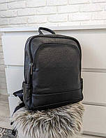 Рюкзак мужской кожаный. Черный городской рюкзак для ноутбука и документов