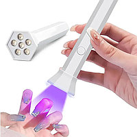 Лампа-ліхтарик для манікюру LED+UV портативна з підставкою YZ04, 18 Вт (міні лампа для нігтів) DE