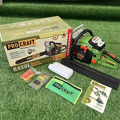 Бензопила Procraft K450L (3.6 кВт, шина 45 см) Потужна ланцюгова пилка Прокрафт K450L