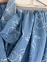 Котон під льон Ескізна квітка  Джинс
