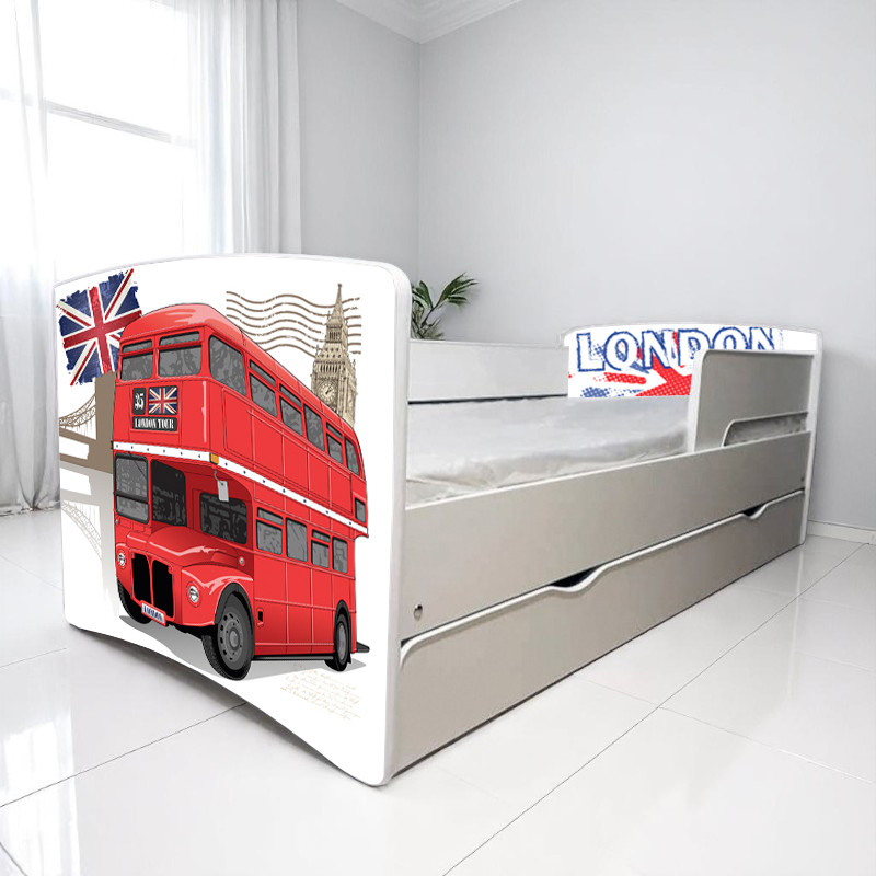 Ліжко Лондон для хлопчика та дівчинки, дитячі меблі King Queen, фото 1