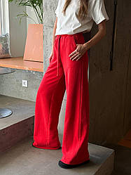 Актуальні жіночі брюки палаццо преміум трикотаж Bld496