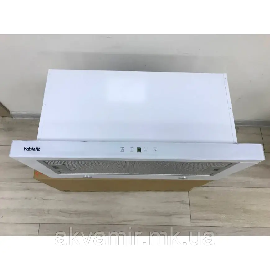 Витяжка кухонна Fabiano Smart 60 Lux White Glass (біле скло) телескопічна, фото 1