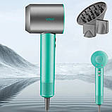 Фен для волосся 3в1 VGR V-440 Стайлер з магнітними насадками для швидкого сушіння та укладання волосся 1400W Зелений, фото 5