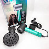 Фен для волосся 3в1 VGR V-440 Стайлер з магнітними насадками для швидкого сушіння та укладання волосся 1400W Зелений, фото 10