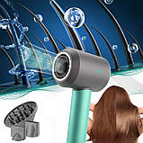 Фен для волосся 3в1 VGR V-440 Стайлер з магнітними насадками для швидкого сушіння та укладання волосся 1400W Зелений, фото 3