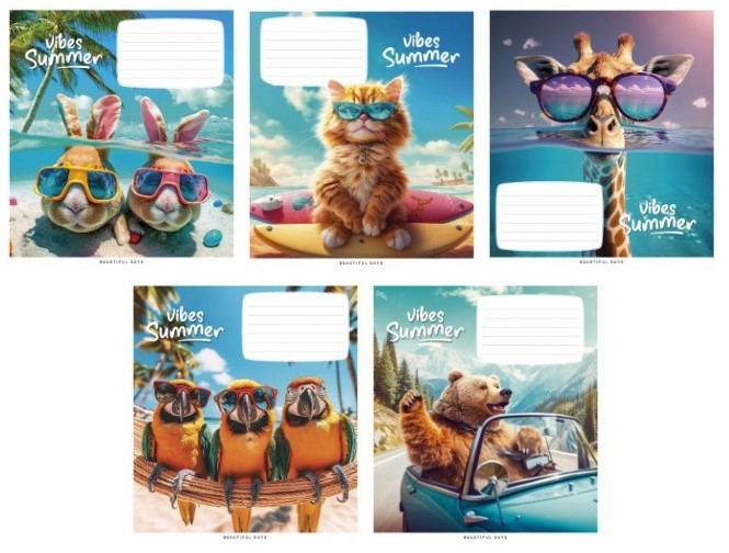 Зошит 18 арк. клітинка "Школярік Star" / Vibes Summer