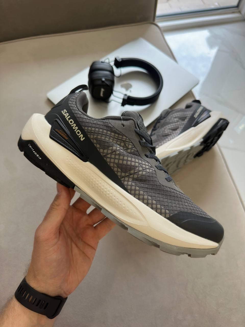 Сірі кроссівки чоловічі Salomon Elixir Activ Dark Grey. Повсякденне чоловіче взуття Соломон.