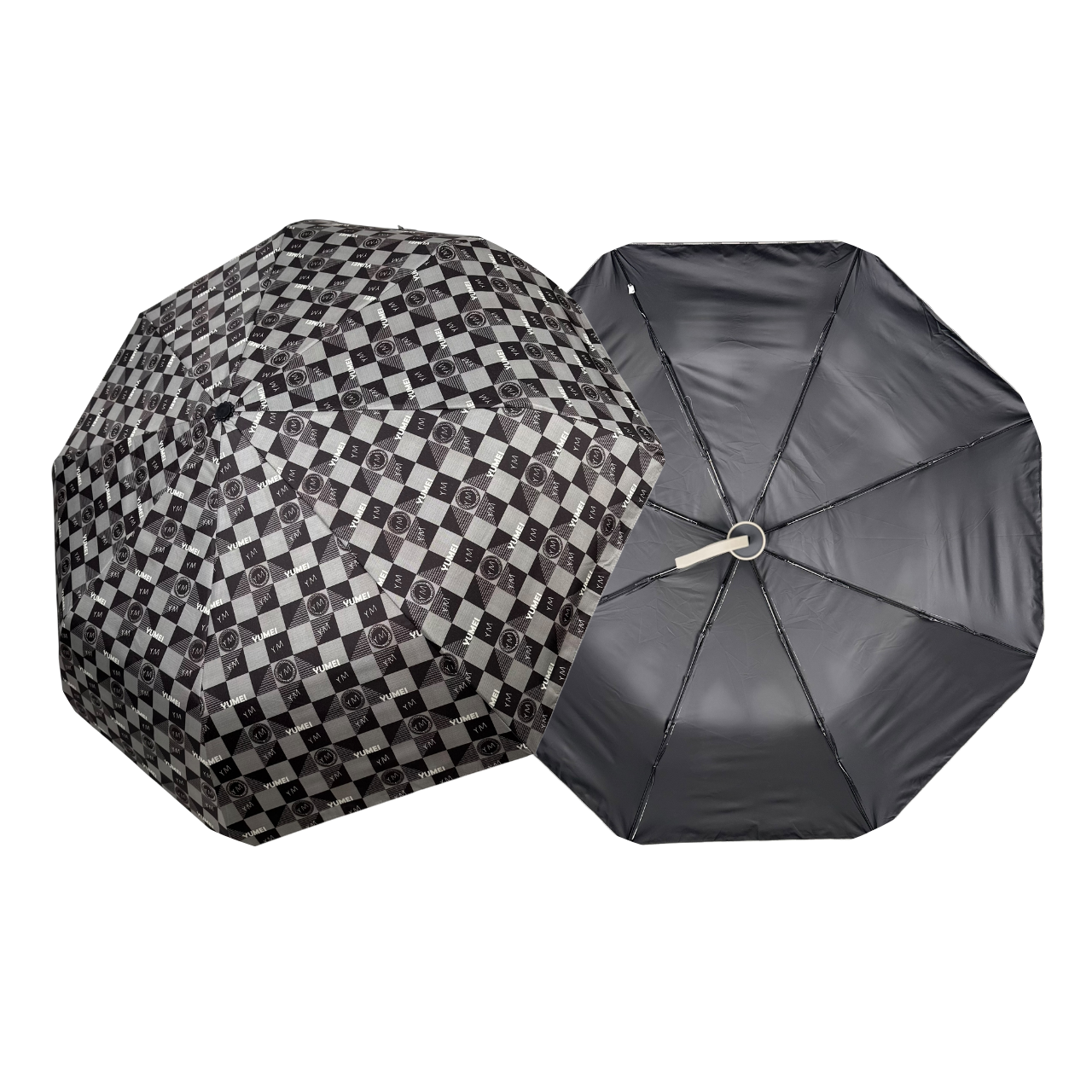 Компактна автоматична парасолька на 8 спиць від Feeling Rain, коричнева ручка, 03524FR-3, фото 1