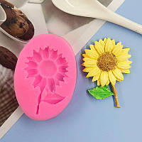 Молд силіконовий Соняшник 80 на 55 мм рожевий