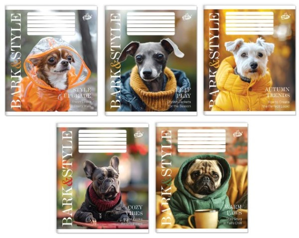 Зошит 36 арк. клітинка "Бріск" / Модні песики