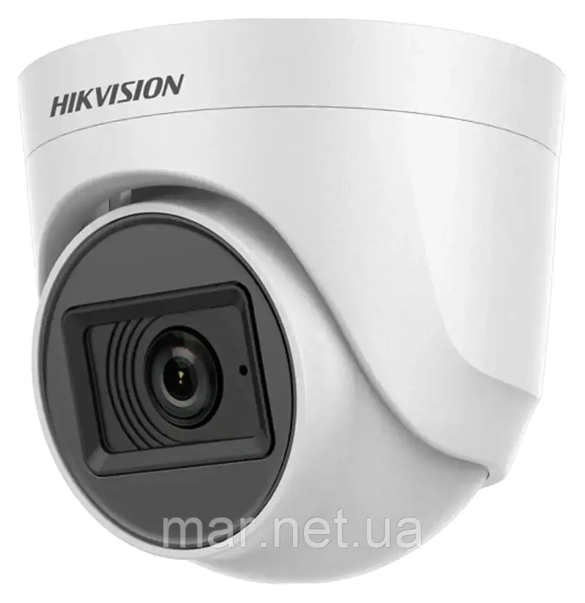 Turbo HD відеокамера Hikvision DS-2CE76H0T-ITPFS 5МП (2.8мм) з мікрофоном, фото 1