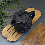 Фігурний чайник з іссинської глини Чайник для чайної церемонії Чорний Дракон (400мл), фото 3