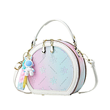 Дитяча сумочка для дівчинки кругла з брелоком, Кругла дитяча сумочка різнокольорова, фото 2