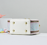 Дитяча сумочка для дівчинки кругла з брелоком, Кругла дитяча сумочка різнокольорова, фото 6