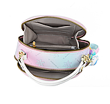 Дитяча сумочка для дівчинки кругла з брелоком, Кругла дитяча сумочка різнокольорова, фото 8