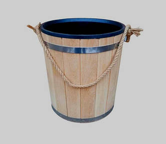 Відро з дуба для лазні 17 л з пласт. вставкою