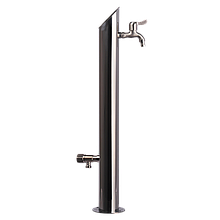 Садова колонка кругла 76 мм Light 2 крани Rivnyna Овал