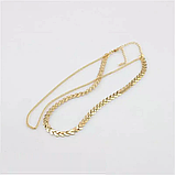 Жіноче подвійне намисто на шию клямок ланцюжок-чокер кольє, фото 2