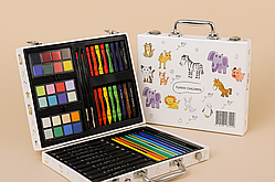 Набір великий для творчості у валізці 43 предмети фломастери, кольорові, фарби inspire children 64