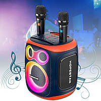 Колонка з двома мікрофонами, підсвічуванням та зручною ручкою для транспортування Hopestar Party 130