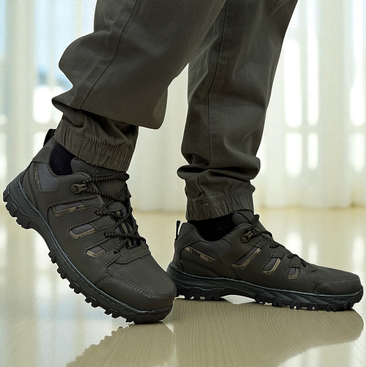 44р Кросівки чоловічі кольору хакі демісезонні (Сгк-11-4), фото 1