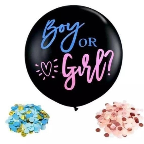 Повітряна  латексна гендерна кулька "Boy OR girl" 90см (36") Чорний, фото 1