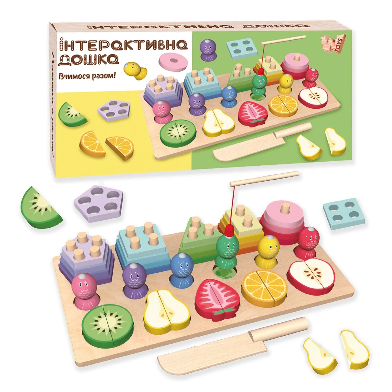 Логічна дошка сортер 68379 WToys, магнітна гра, риболовля, фото 1