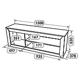 Тумба ТВ Нордік 1500 Еверест Графіт, Дуб крафт золотий (150х38х53 см), фото 2