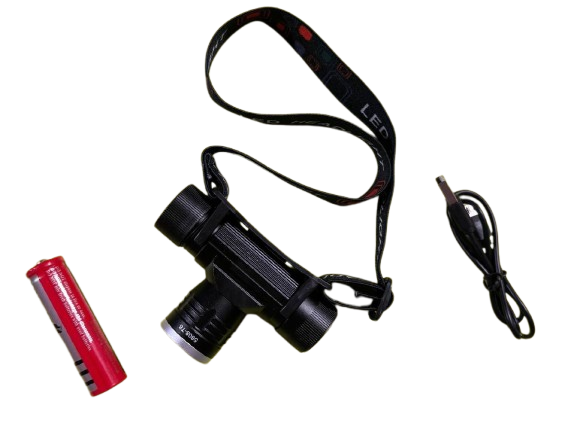 Ліхтар налобний X-Balog BL-5808-T6, універсальний із зарядкою USB, з оптичним зумом, один режим