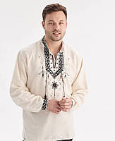 Сучасна вишита сорочка чоловіча вишиванка бежева