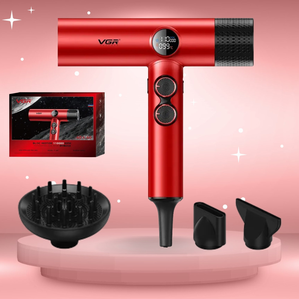 Фен з магнітними насадкам для волосся 3в1 VGR V-401 Стайлер для швидкого сушіння та укладання волосся, фото 1