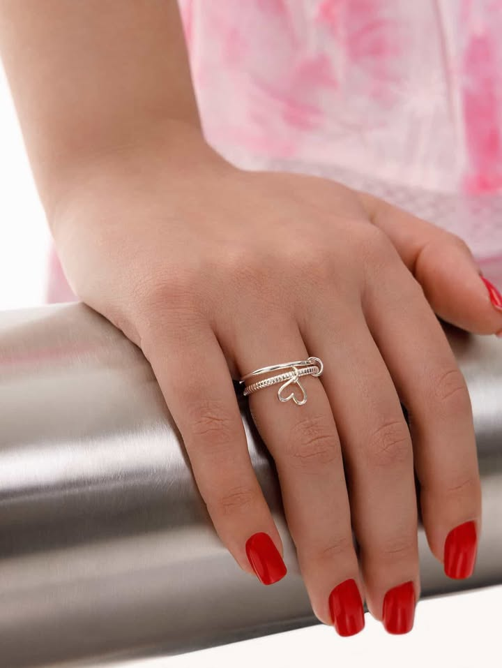 Срібна каблучка з серденьком, фото 1