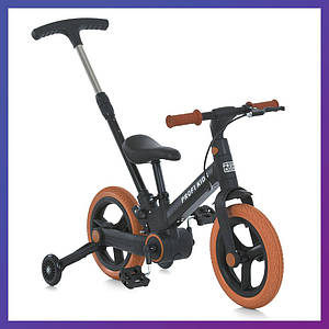 Дитячий велосипед трансформер з батьківською ручкою Profi Kids MB 1021 колеса 12" Коричневий