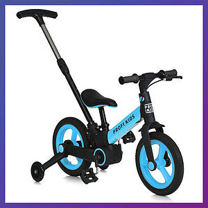 Дитячий велосипед трансформер з батьківською ручкою Profi Kids MB 1021 колеса 12" Синій