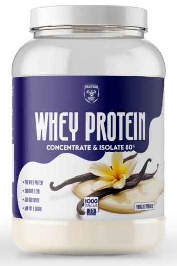 Протеїн Protein Whey Concentrate & Isolate 80% 1000 грам Смак :ваниль, фото 1