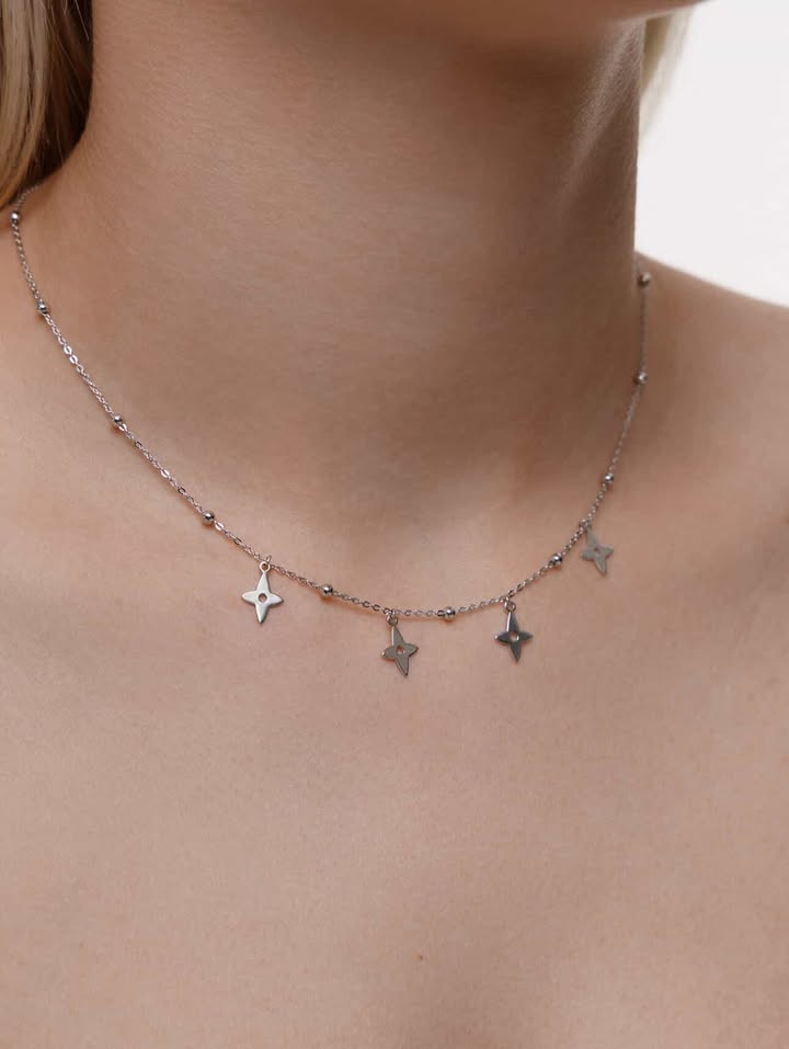 Срібне кольє з зірочками, фото 1
