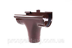 Лівніприймач Лійка ринви водостічного пластикового Profil прохідний 90/75 коричневий